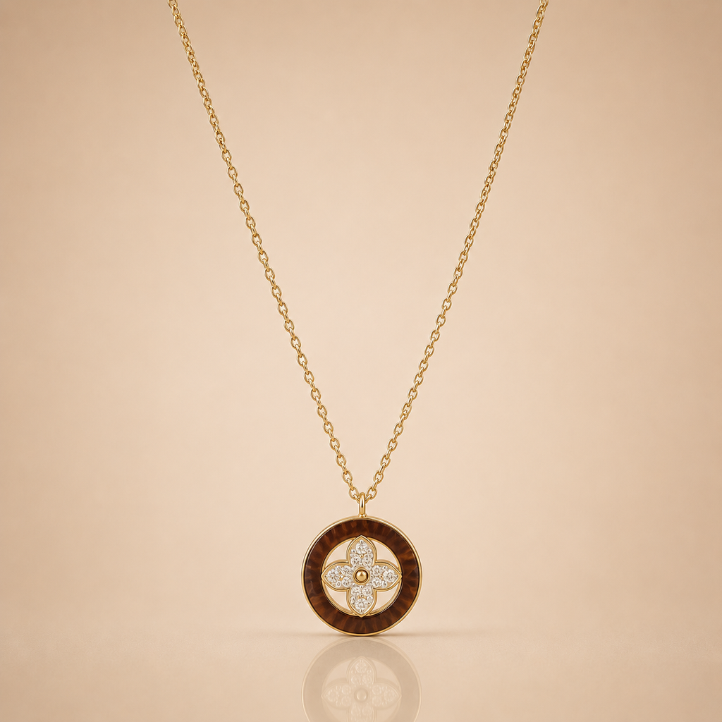 Golden Clover Circle Necklace