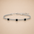 Silver Emerald Mesh Bracelet