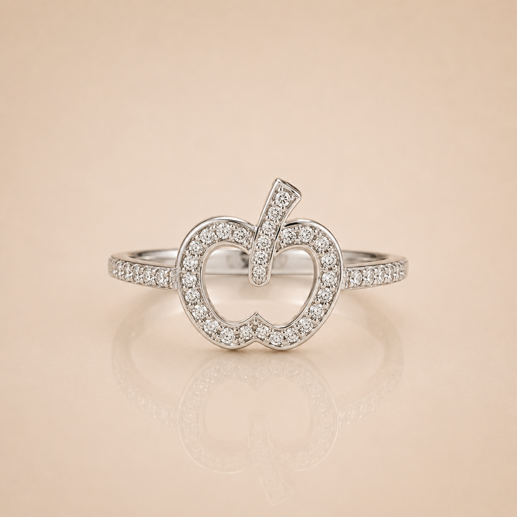 Diamond Look Apple Ring