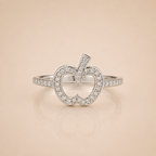 Diamond Look Apple Ring