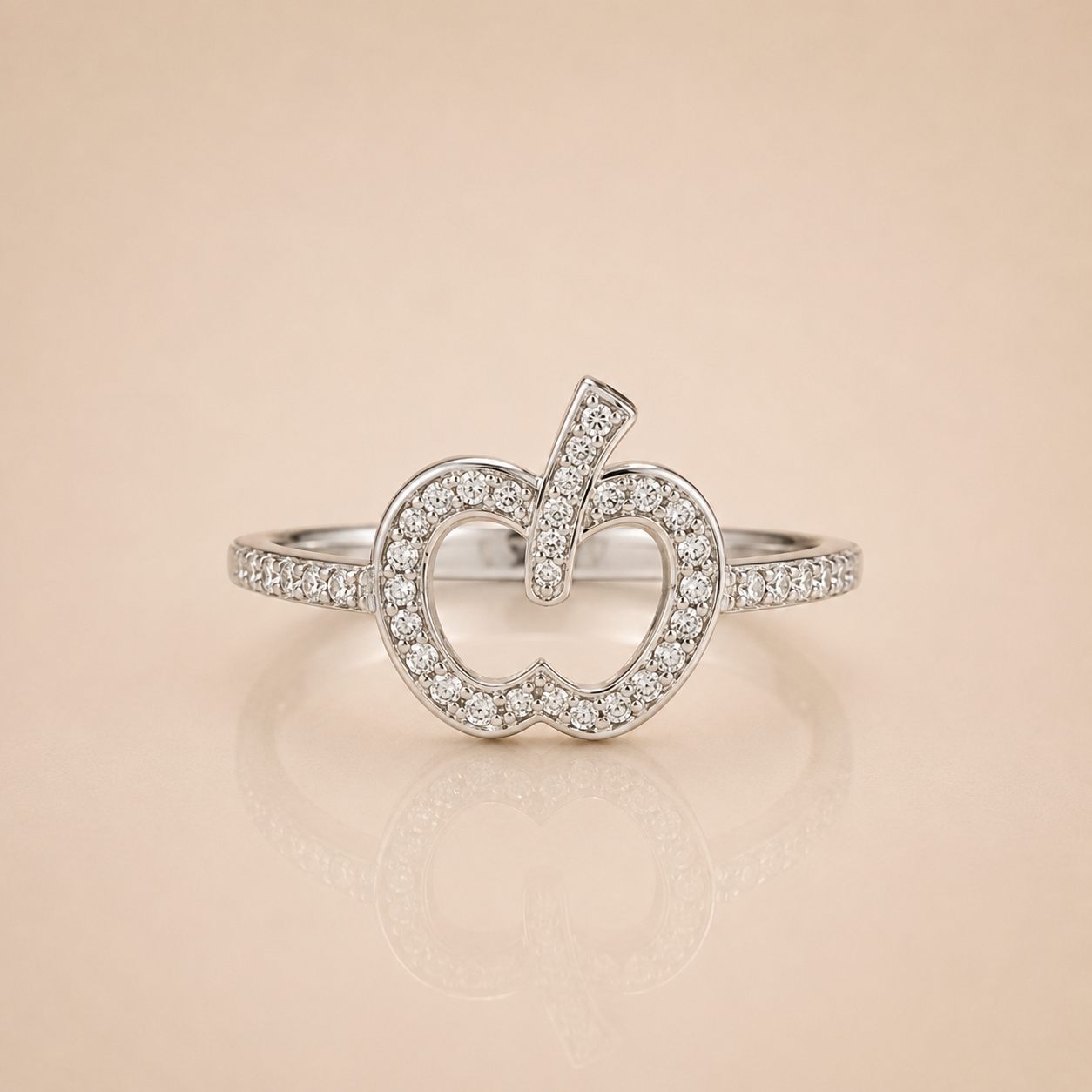 Diamond Look Apple Ring