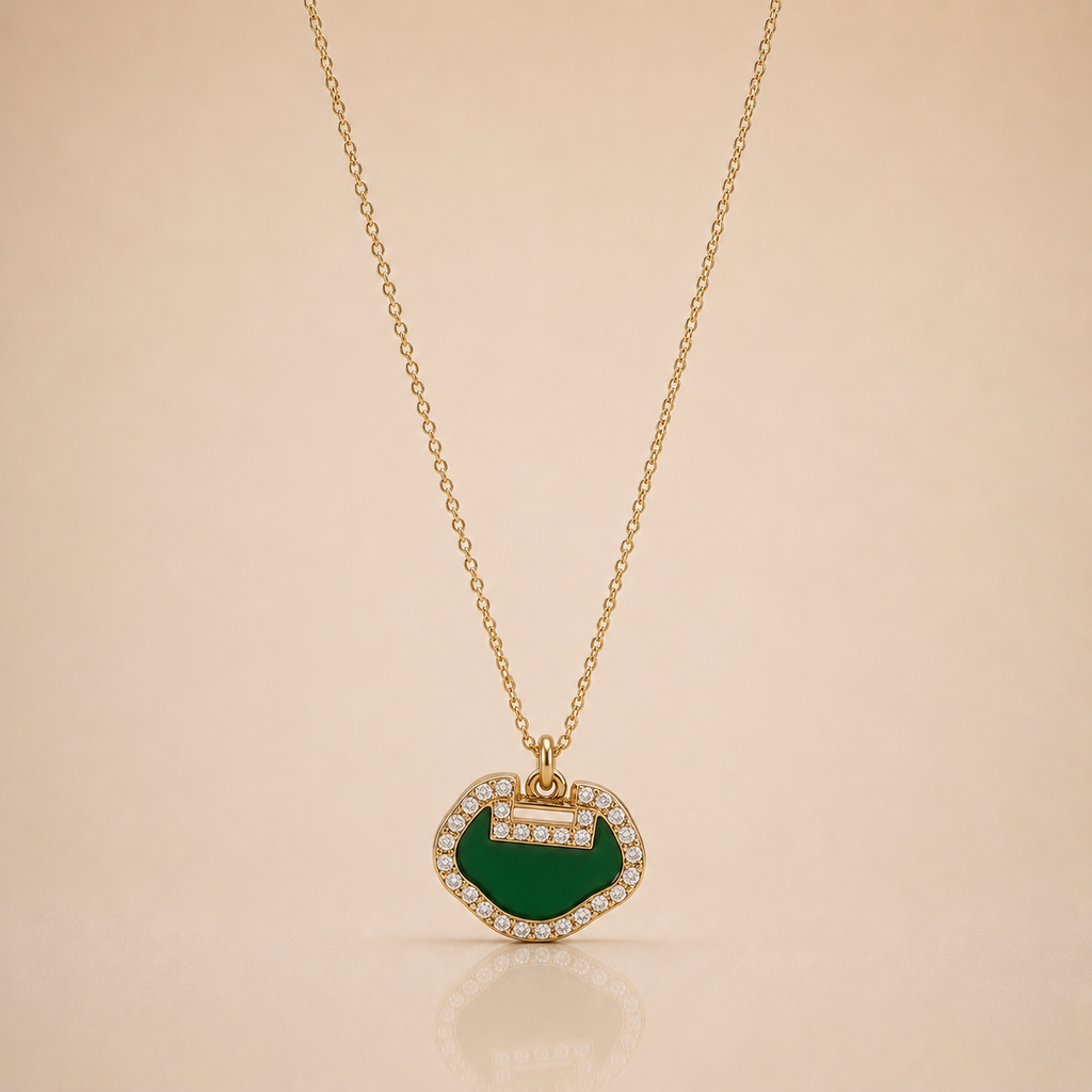 Luxe Green Charm Necklace