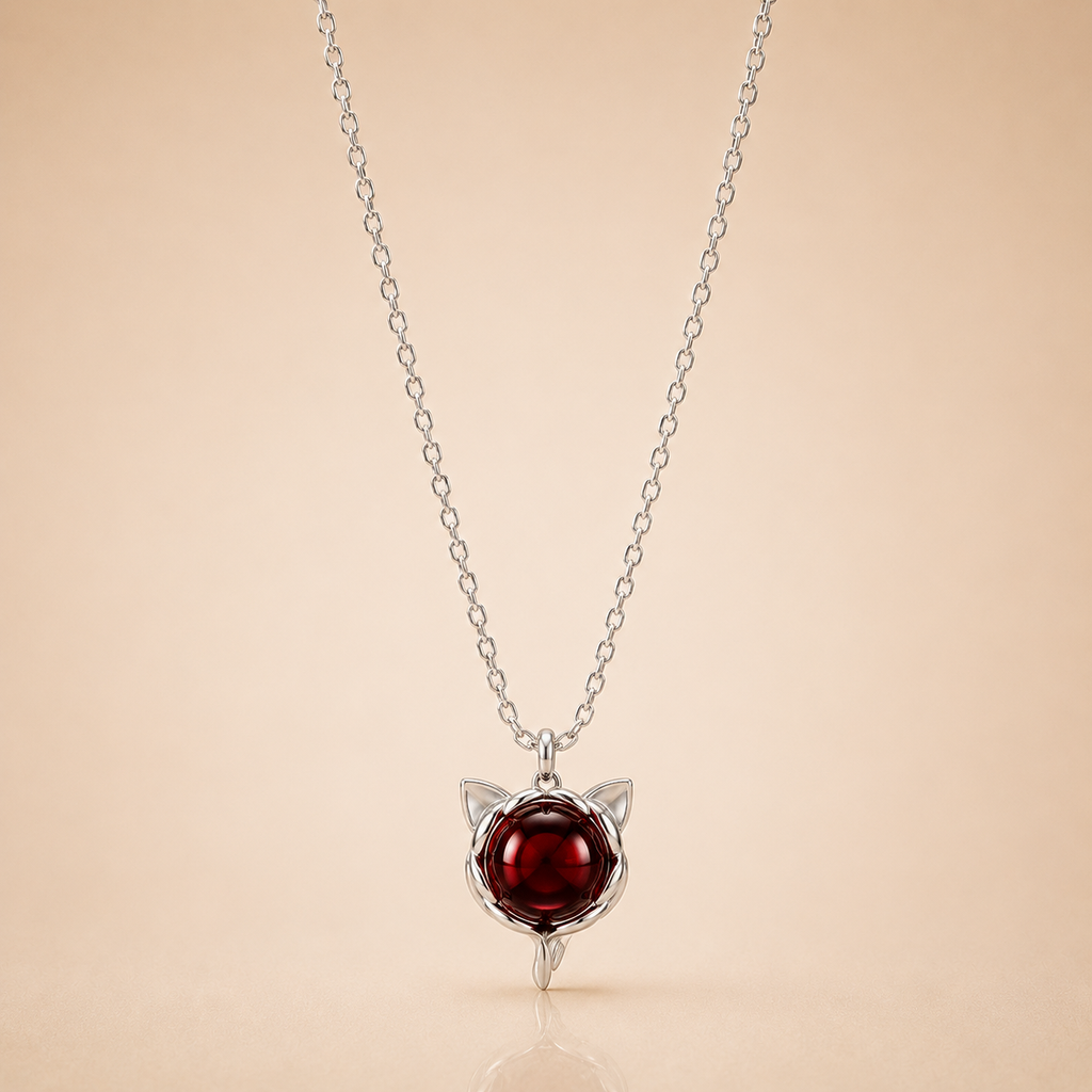 Red Stone Kitty Necklace