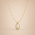 Oval Pearl Gold Necklace