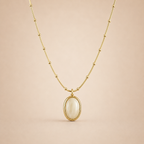 Oval Pearl Gold Necklace