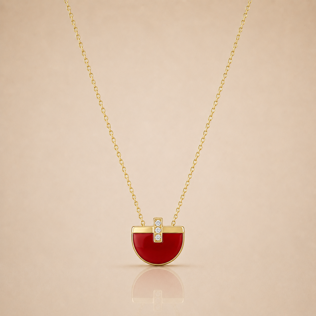 Ruby Arc Gold Necklace