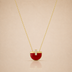 Ruby Arc Gold Necklace