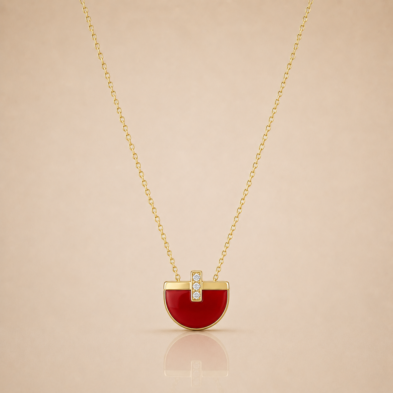 Ruby Arc Gold Necklace