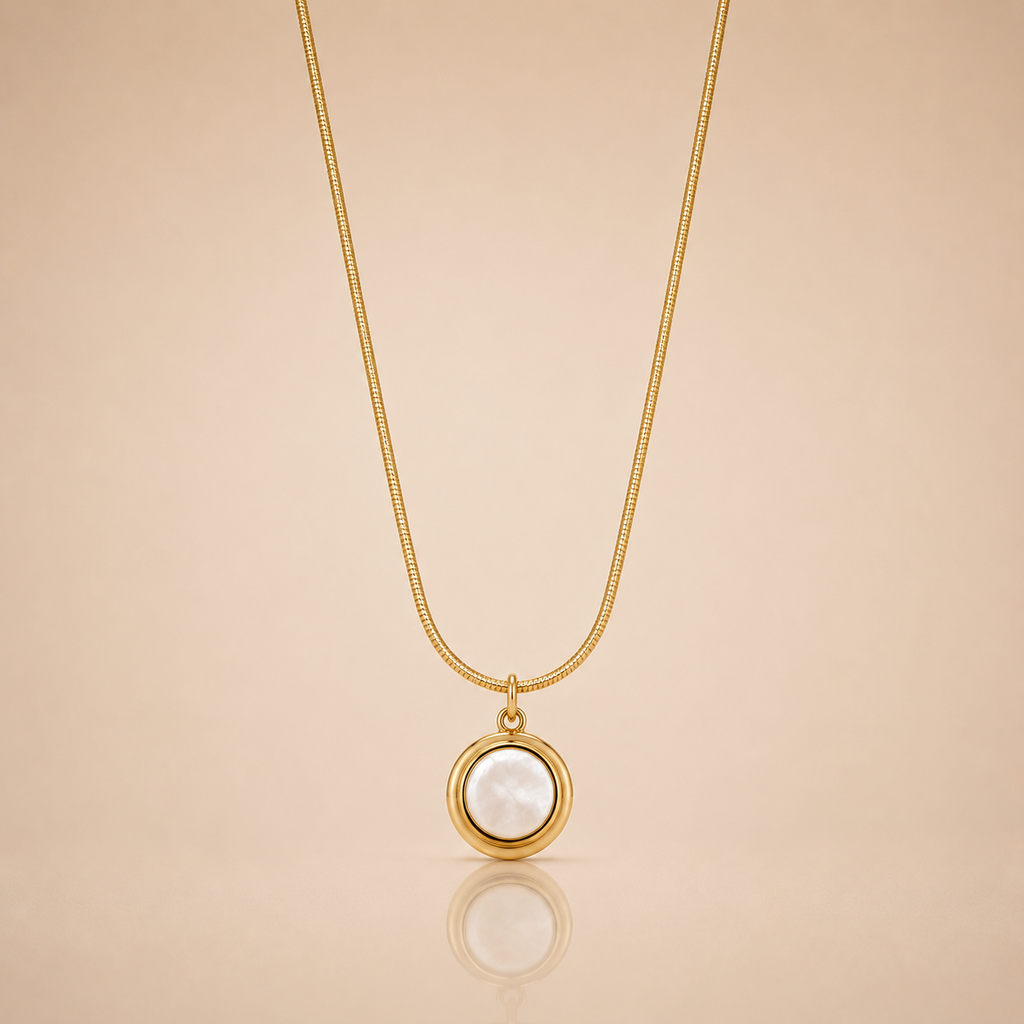 Pearl Circle Gold Necklace