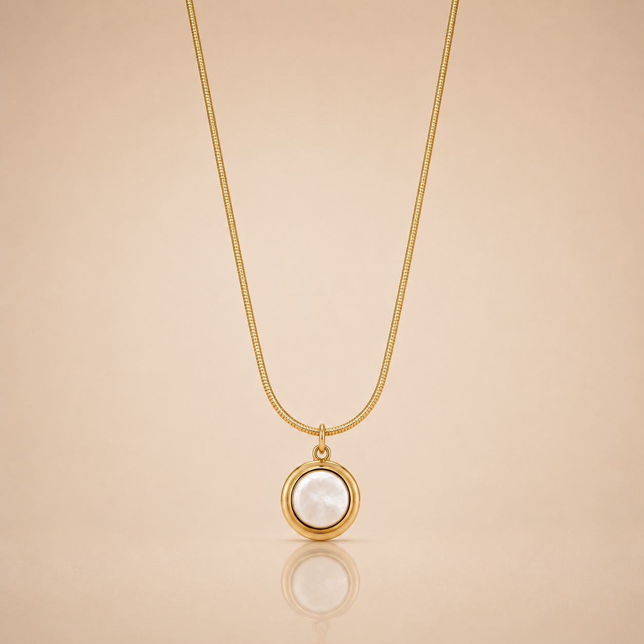 Pearl Circle Gold Necklace
