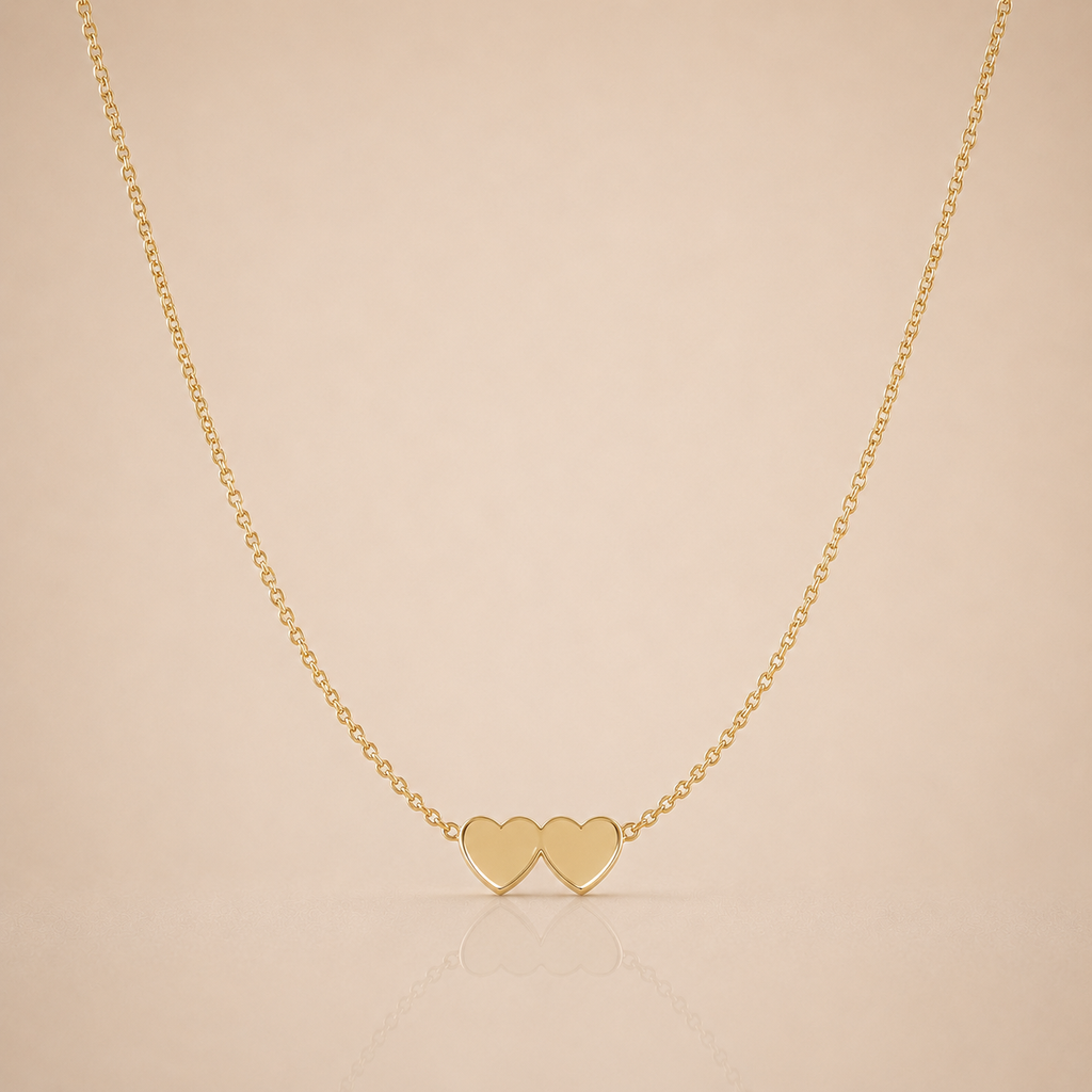 Twin Heart Gold Necklace