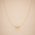 Twin Heart Gold Necklace