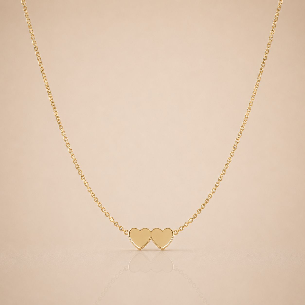 Twin Heart Gold Necklace