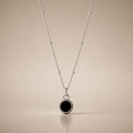 Black Round Silver Necklace