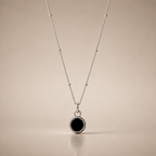 Black Round Silver Necklace