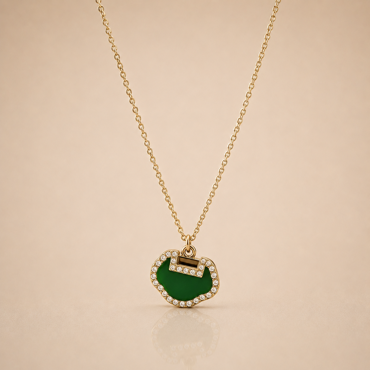 Luxe Green Charm Necklace