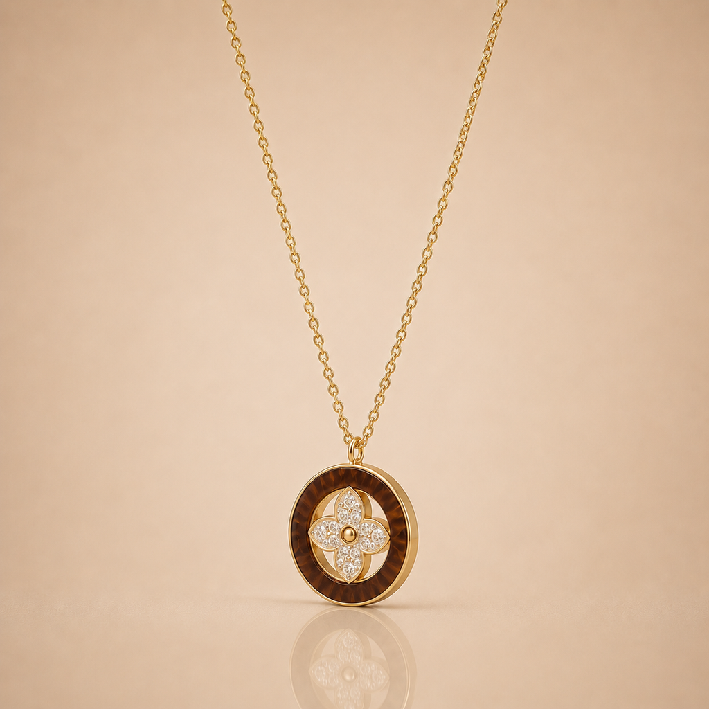 Golden Clover Circle Necklace