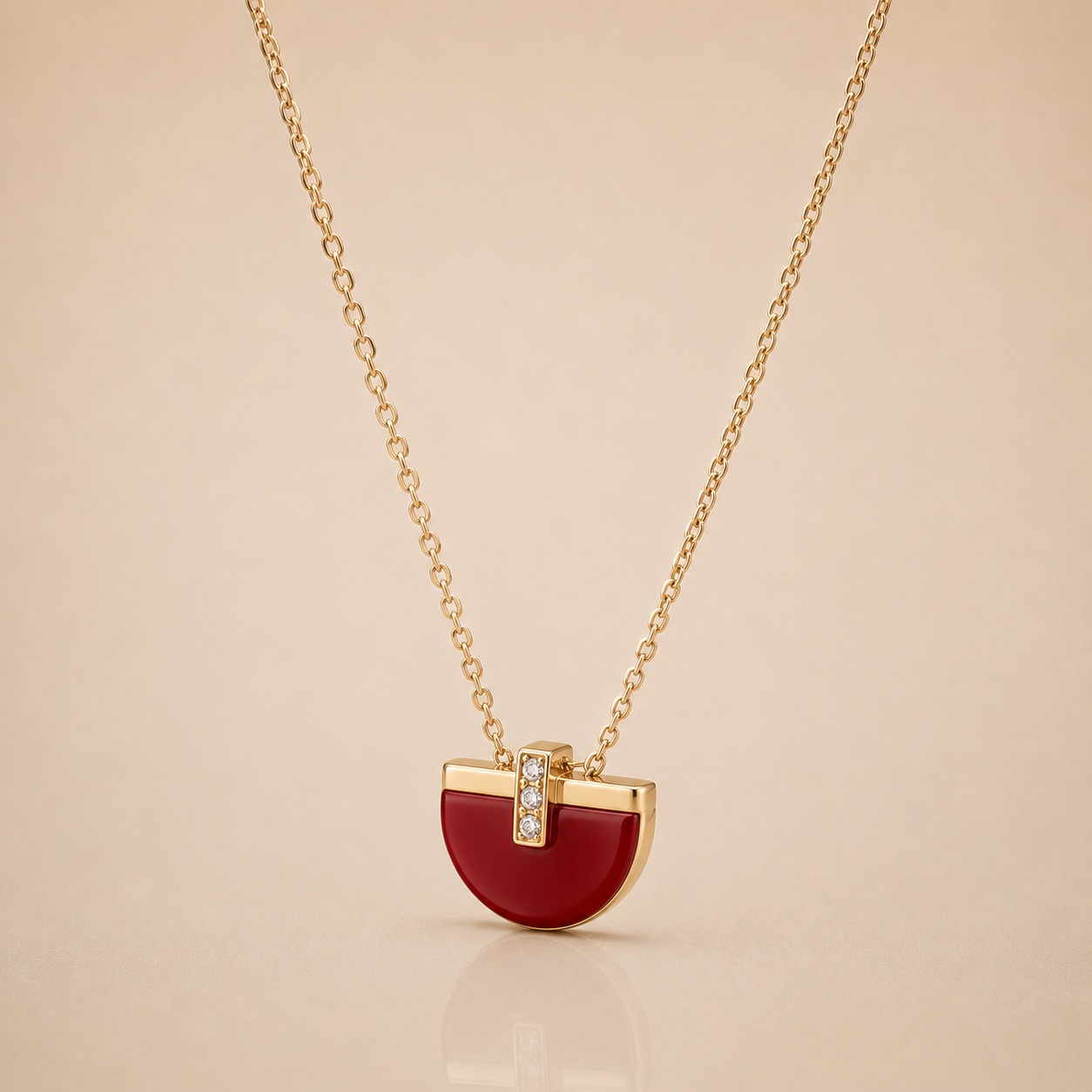 Ruby Arc Gold Necklace