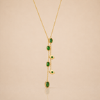 Golden Emerald Drop Chain
