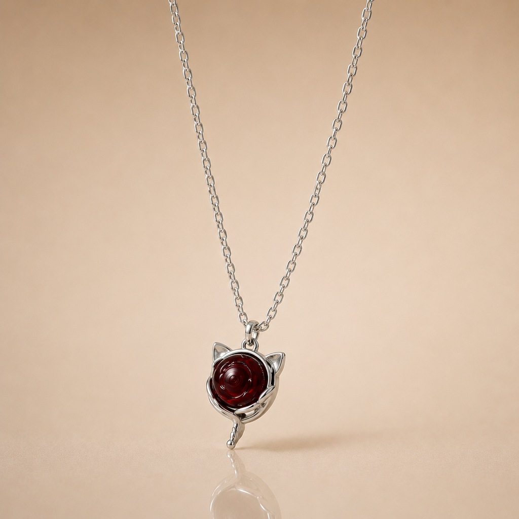 Red Stone Kitty Necklace