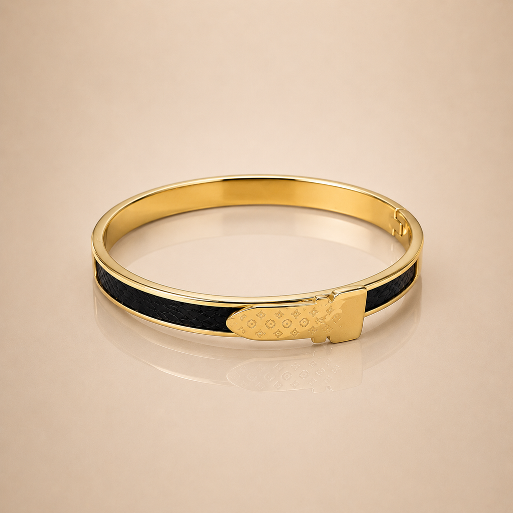 Sleek Black Cuff Bracelet