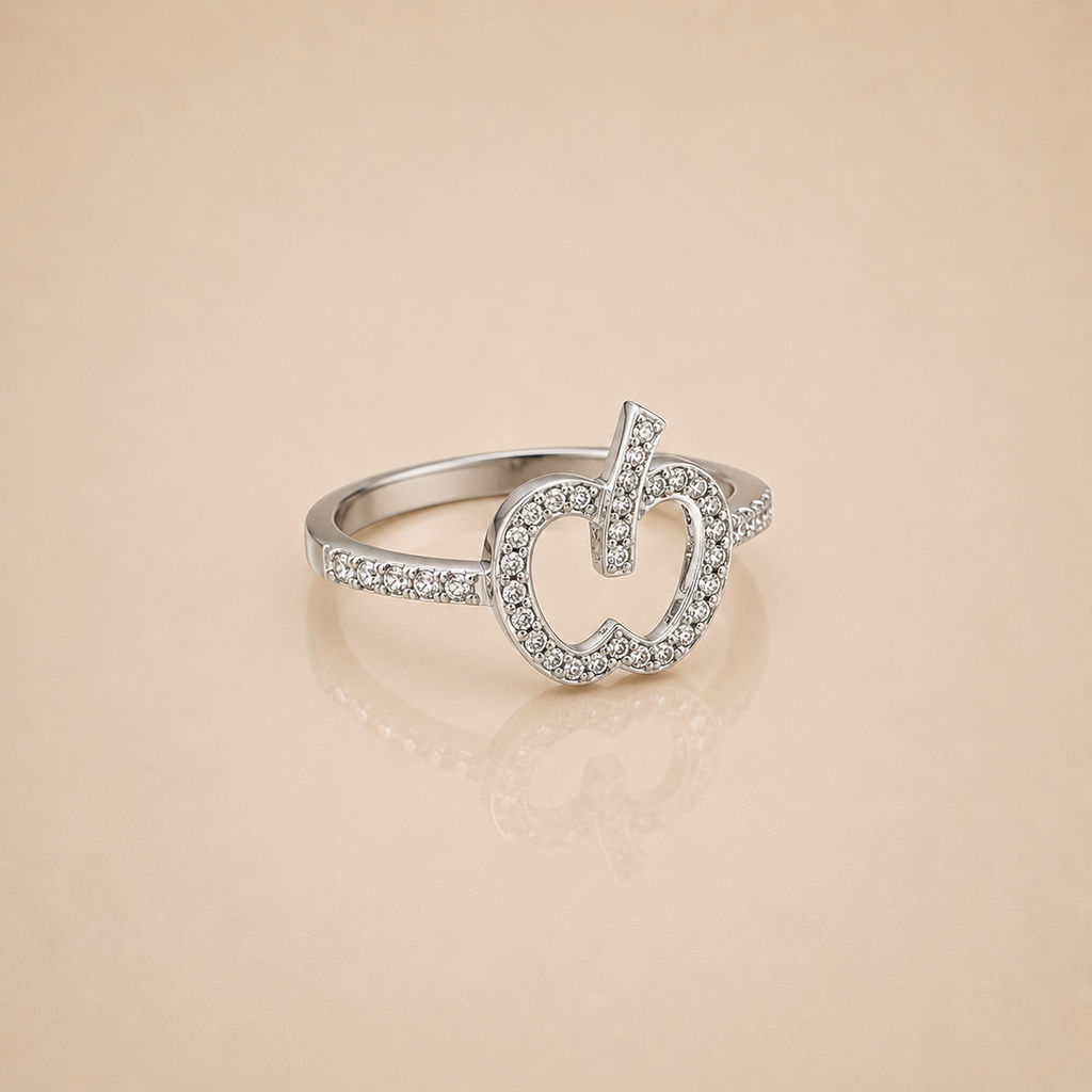 Diamond Look Apple Ring