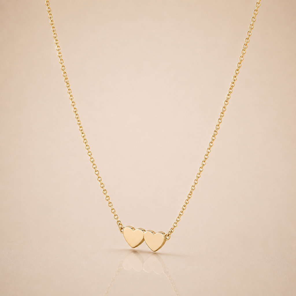 Twin Heart Gold Necklace