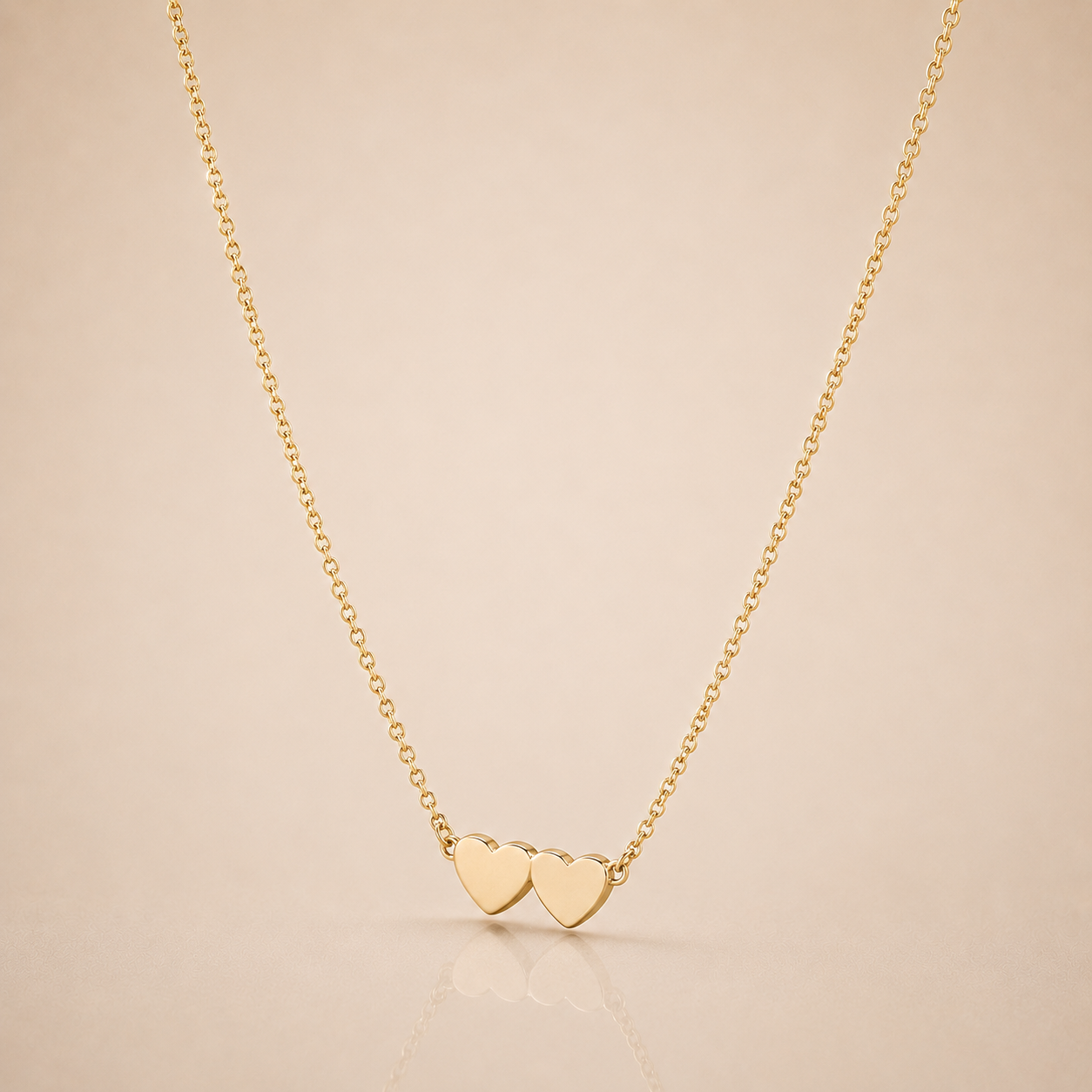 Twin Heart Gold Necklace