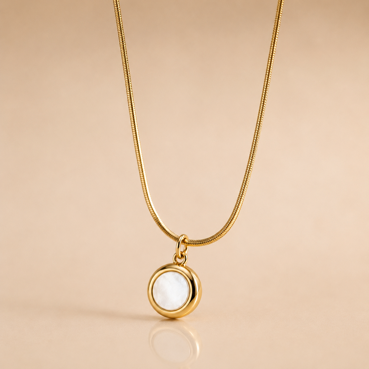 Pearl Circle Gold Necklace