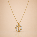 Gold T-Bar Circle Necklace
