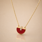Ruby Arc Gold Necklace
