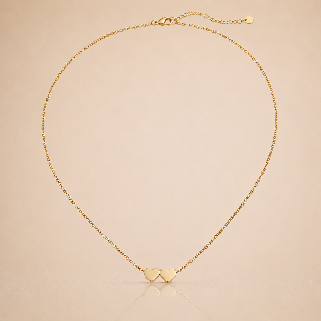 Twin Heart Gold Necklace
