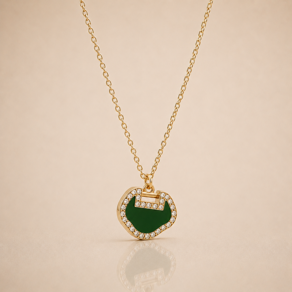 Luxe Green Charm Necklace