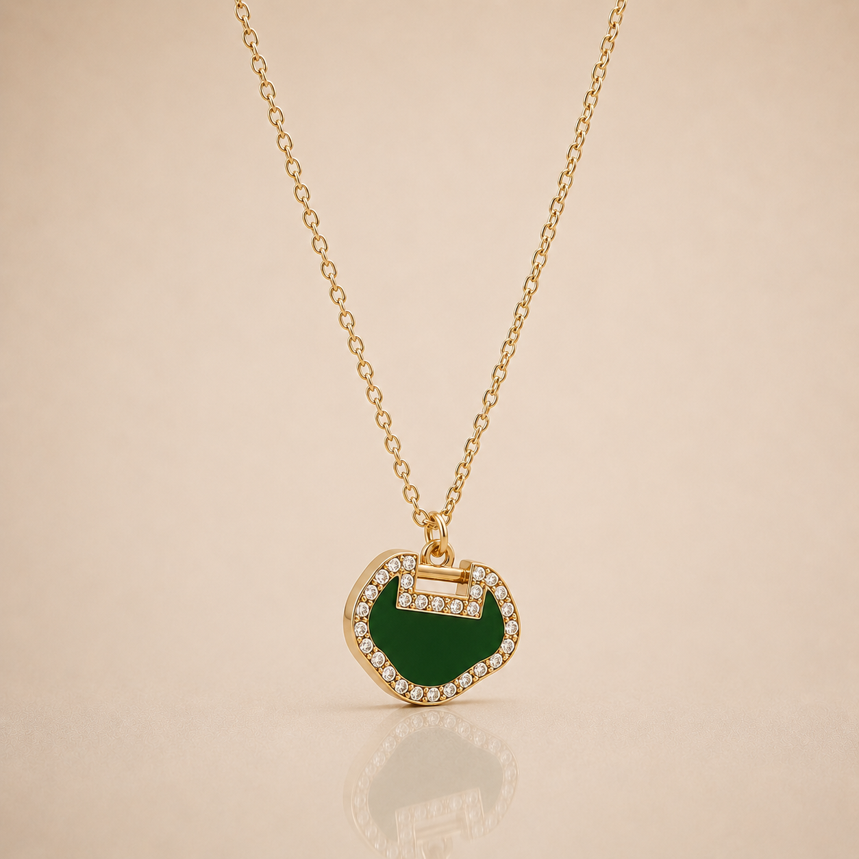 Luxe Green Charm Necklace