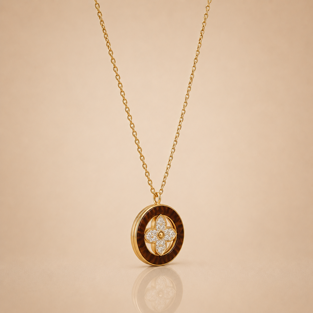 Golden Clover Circle Necklace