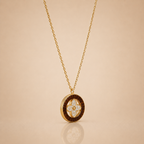 Golden Clover Circle Necklace