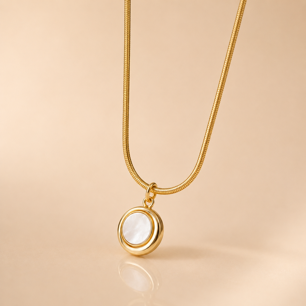 Pearl Circle Gold Necklace