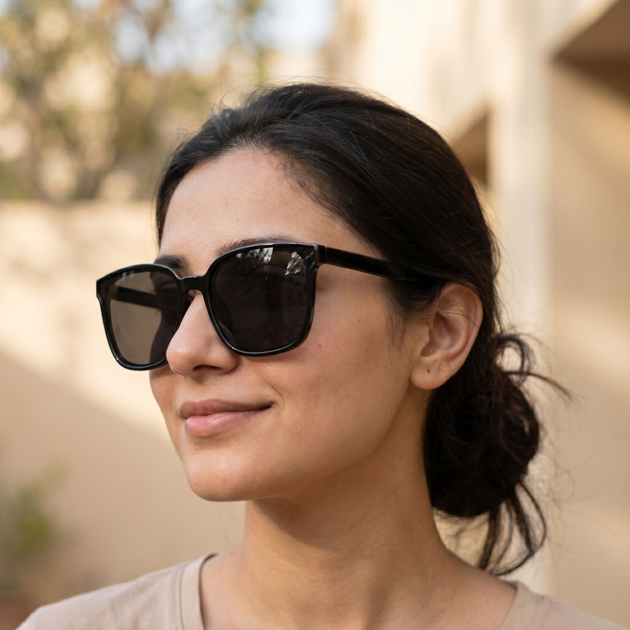 Classic Modern Black Square Sunglasses