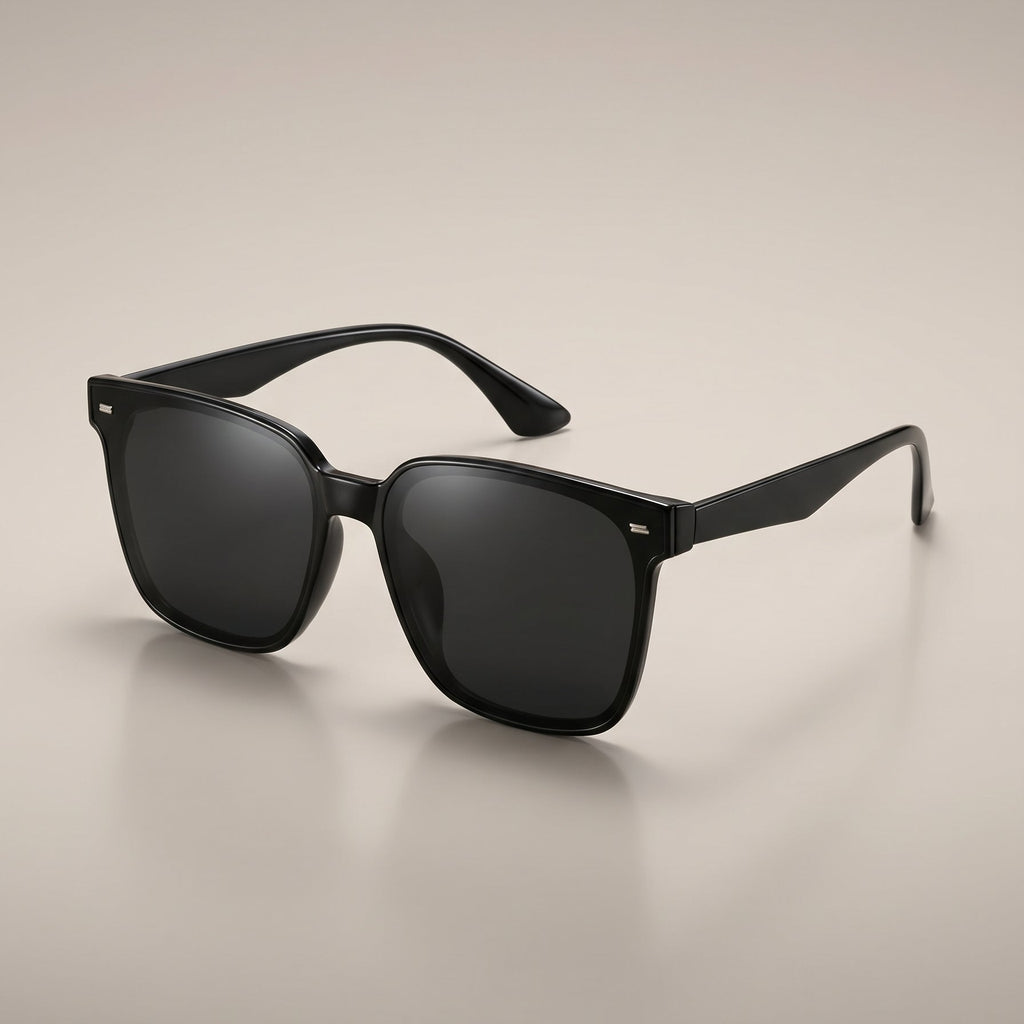 Men's Black Rectangle Frame Fashion Glasses
