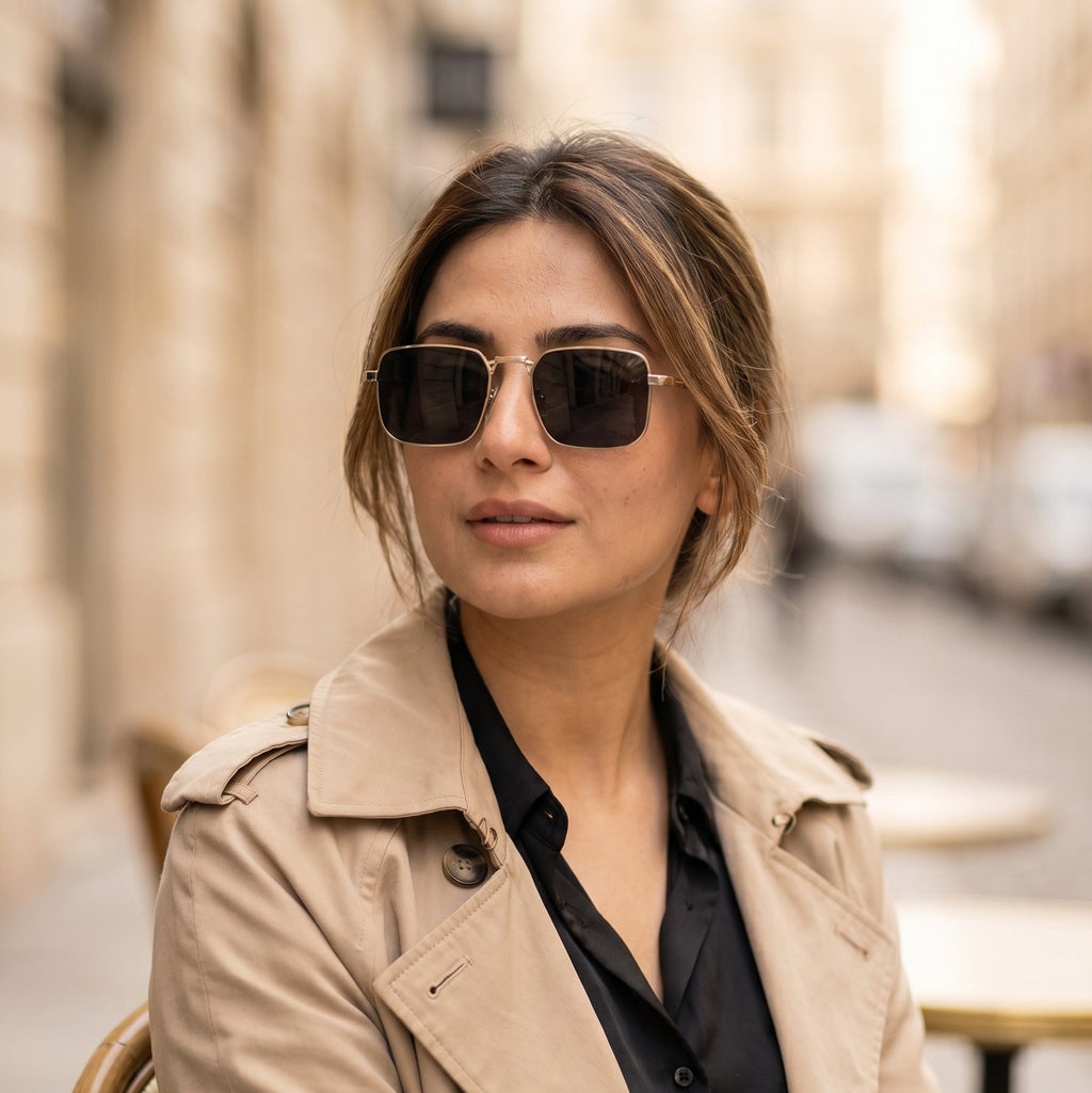 Metal Frame Square Fashionable Glasses