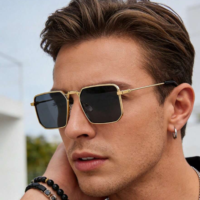 Metal Frame Square Fashionable Glasses