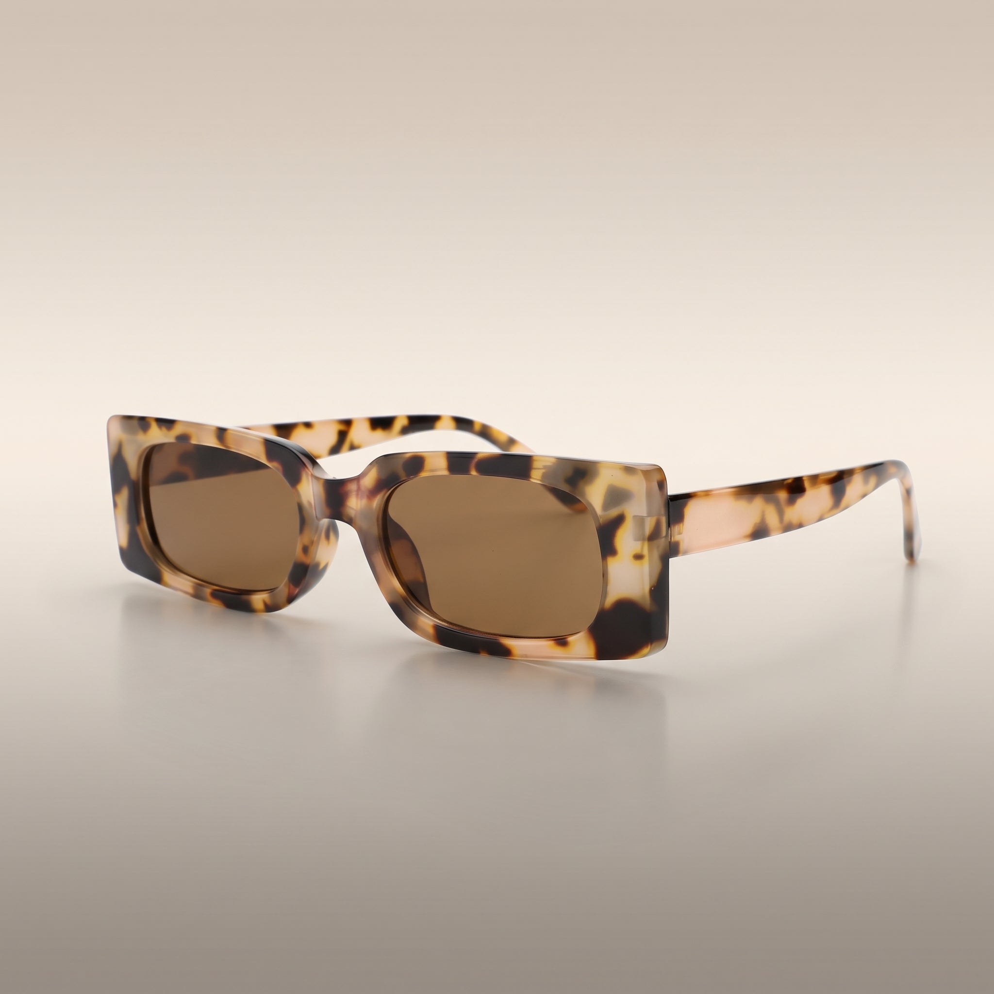 Rectangle Leopard Glasses