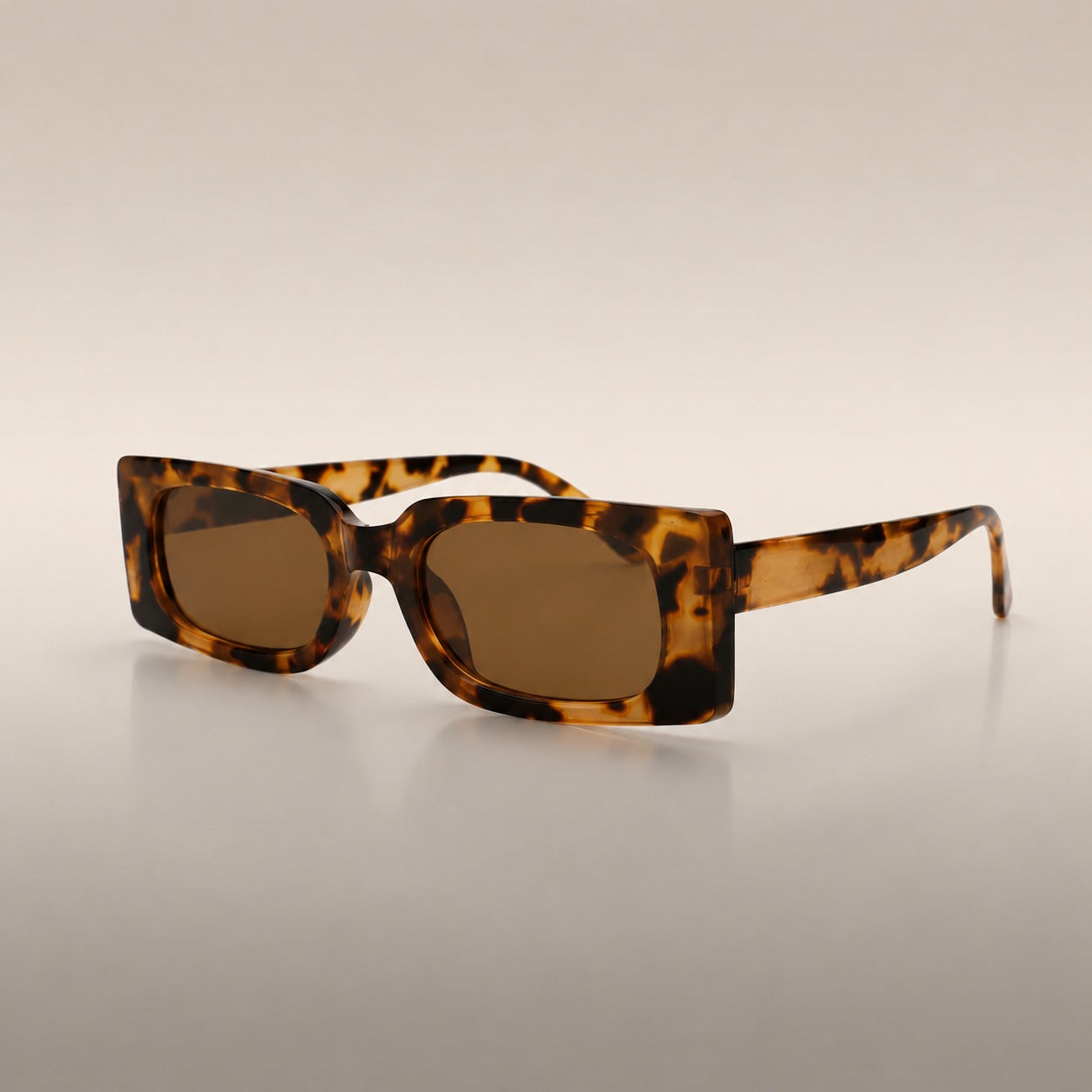 Rectangle Leopard Glasses