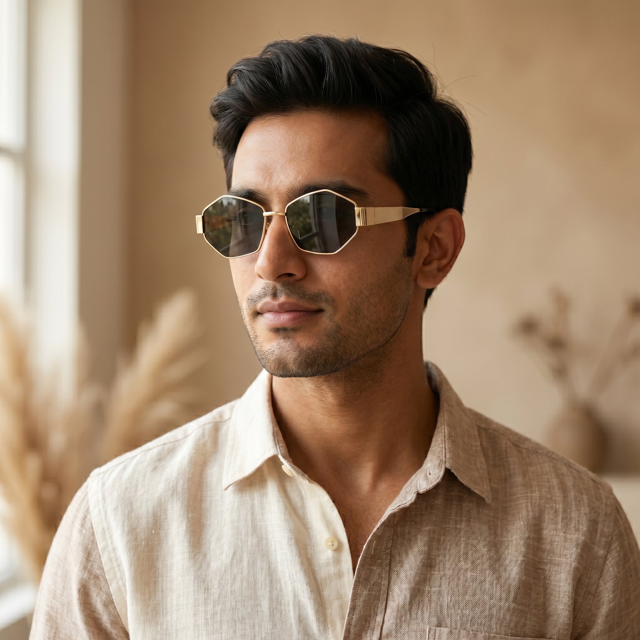 Retro Diamond Shape Metal Frame
