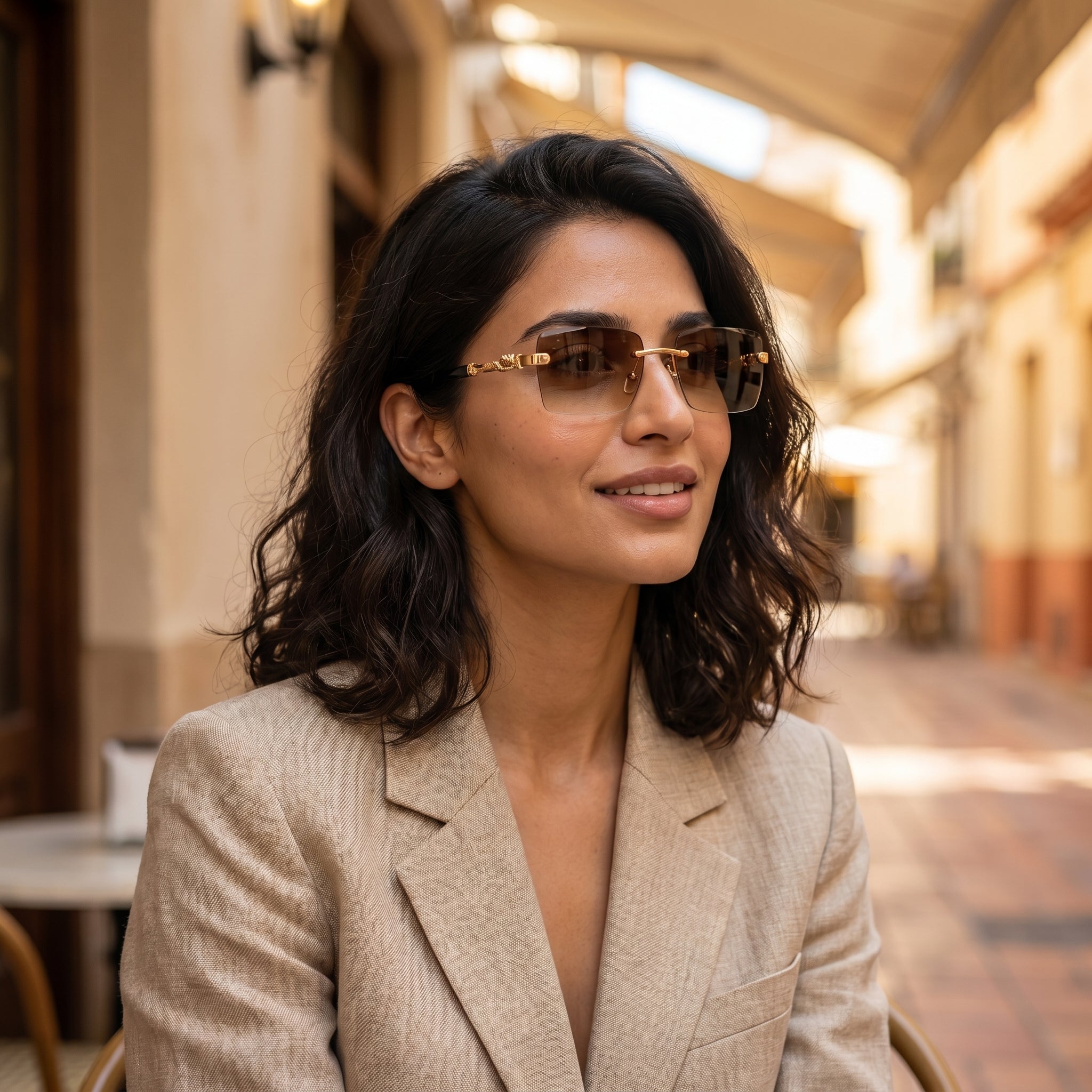 Retro Frameless Fashion Glasses
