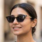 Semi-Metallic Cat Eye Small Frame
