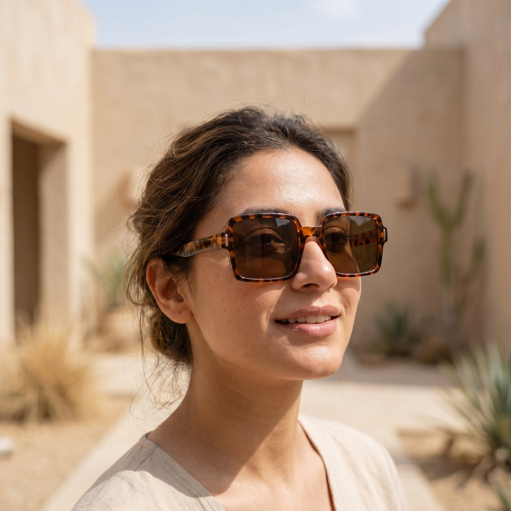 Square Leopard Glasses